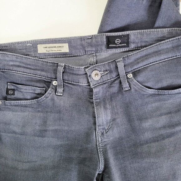 AG Adriano Goldschmied Jeans Womens 24 The Legging Ankle Super Skinny Ankle Gray - Picture 1 of 5